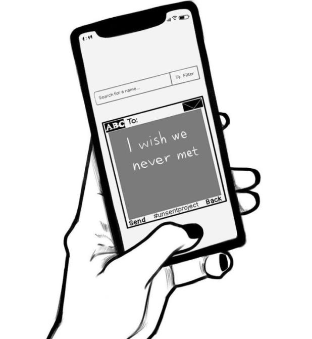 Illustration of a hand holding a phone showing the archive